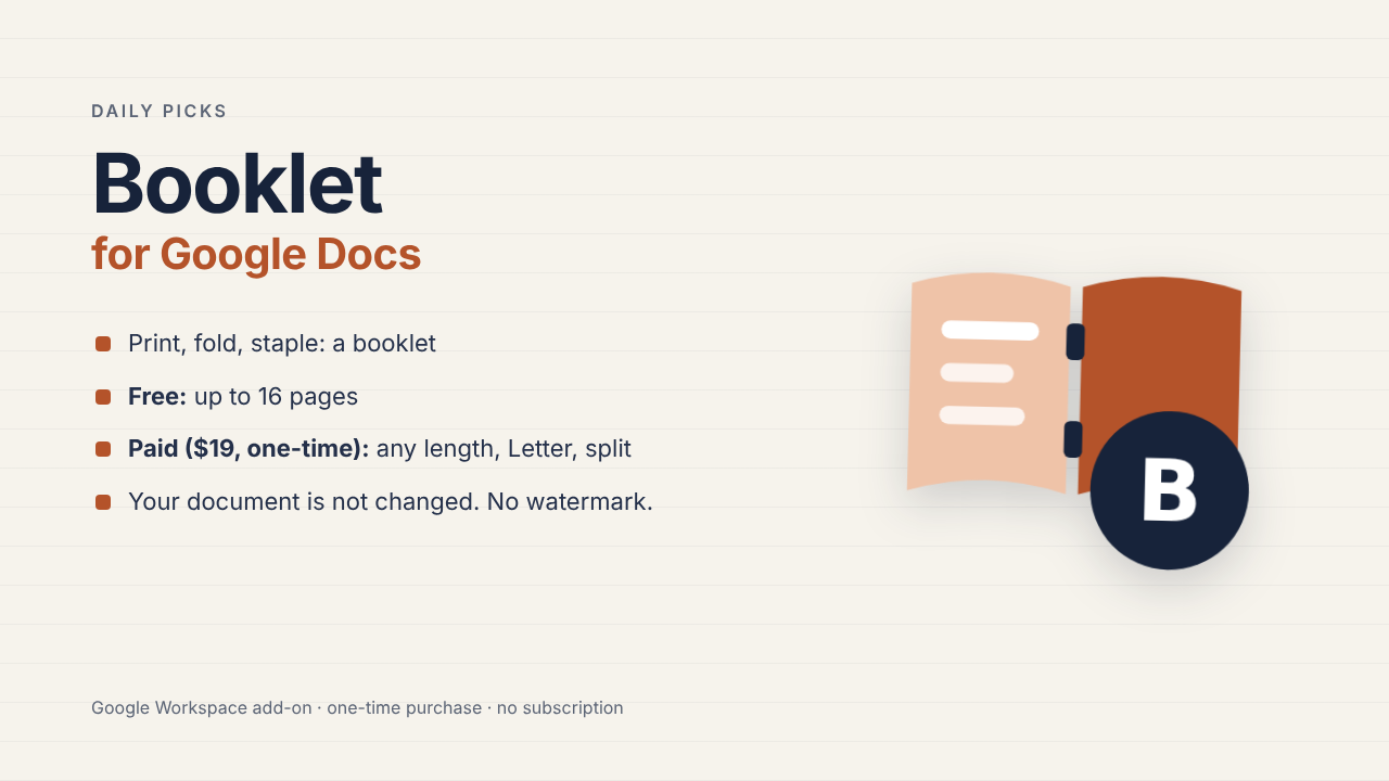Booklet Maker for Google Docs