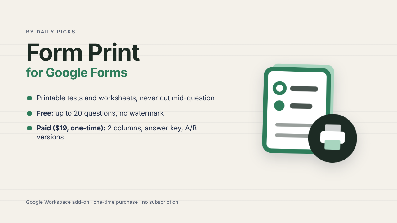 Form Print for Google Forms