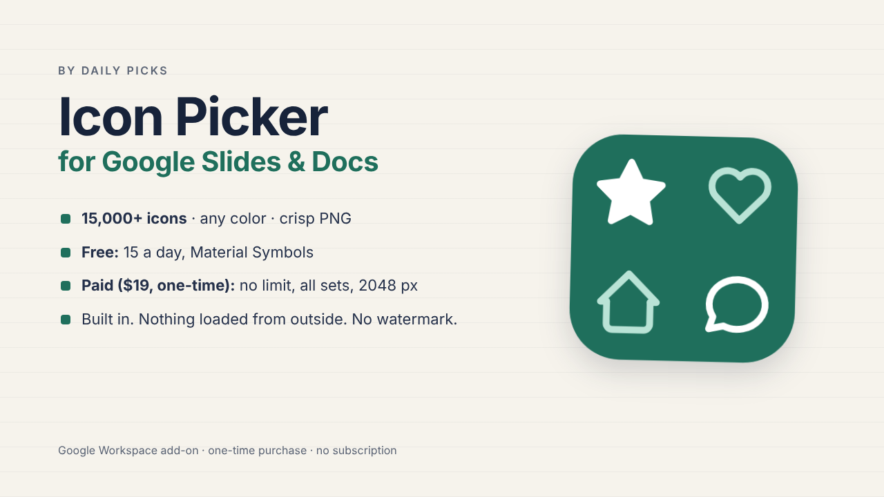 Icon Picker for Slides & Docs